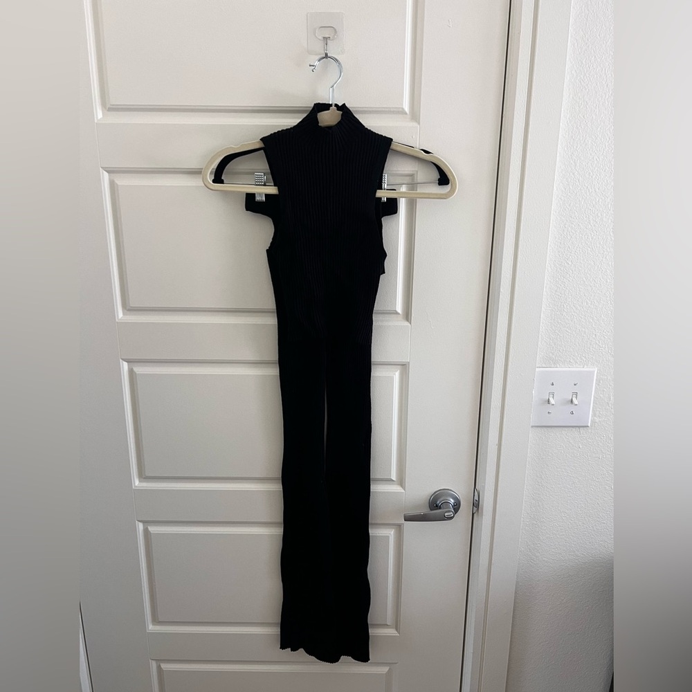 Black Ribbed Knit Set